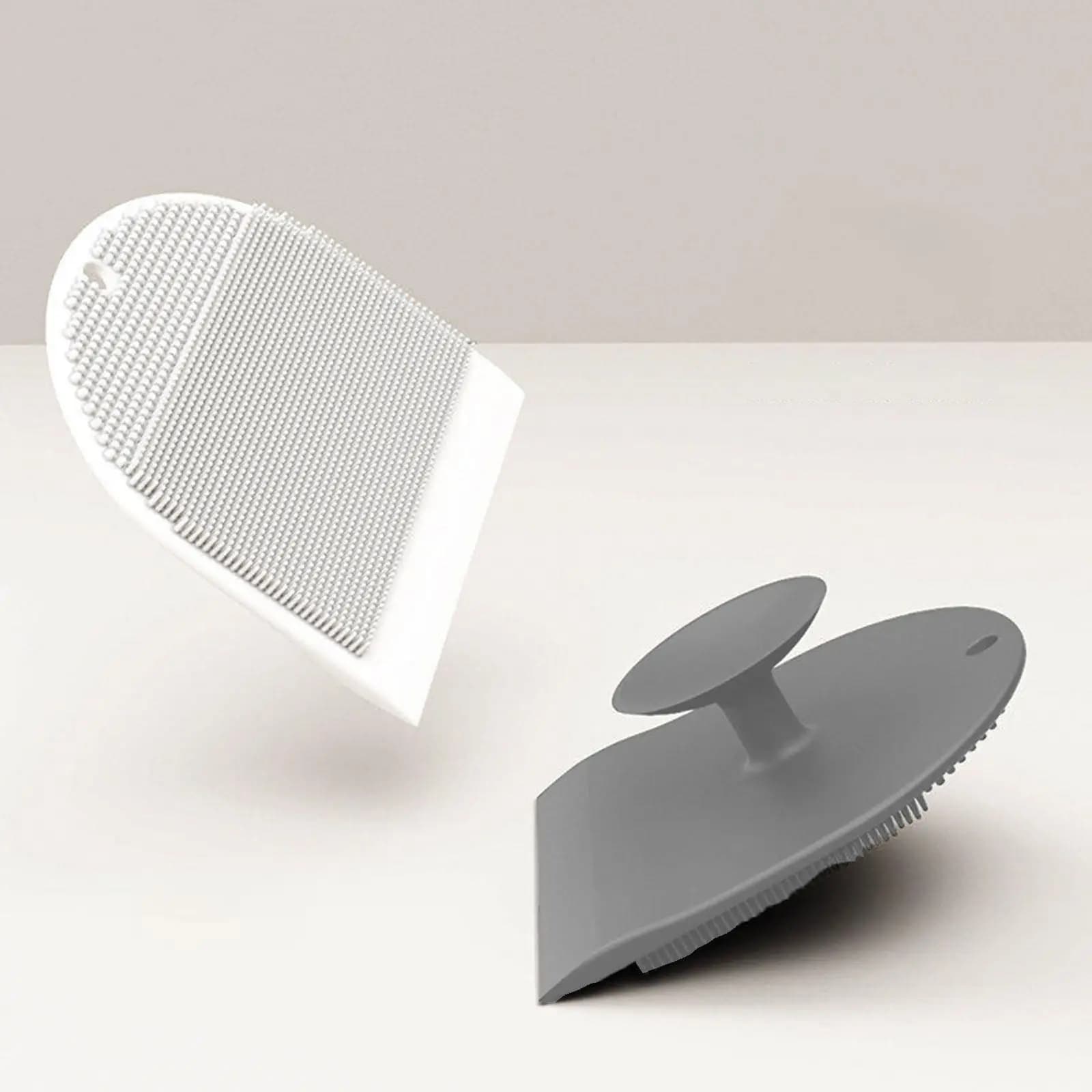 Spazzola per la pulizia del lavello in silicone con ventosa, strumento efficiente per la pulizia di piatti, specchi e bagno, facile da riporre