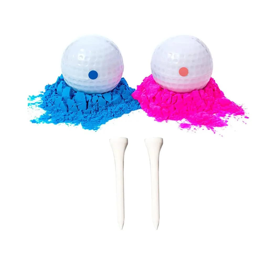 2 Palline da Golf con Polvere Colorata per Rivelazione del Sesso, Palline per Feste di Compleanno, Banchetti, Palline Decorative Colorate per Festival, Divertenti e Creative