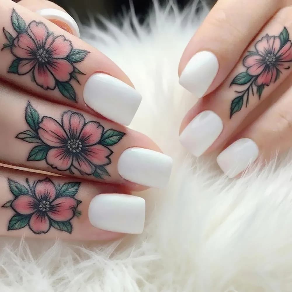 48 pezzi stampa sulle unghie unghie bianche corte per incollare unghie finte con colla acrilica unghie finte fai da te ragazza punte per le dita set manicure