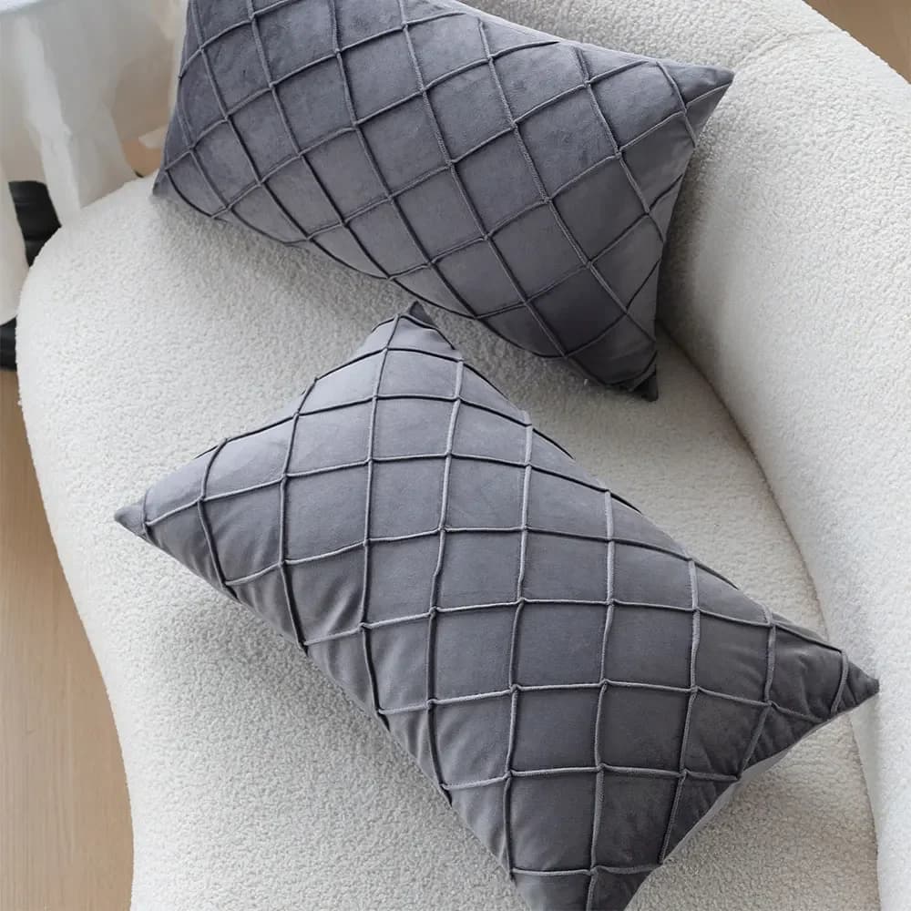 Grey cushion cover for living sofa 30x50 Soft Velvet pillow lining Federa House decor Nordic style Funda Cojin