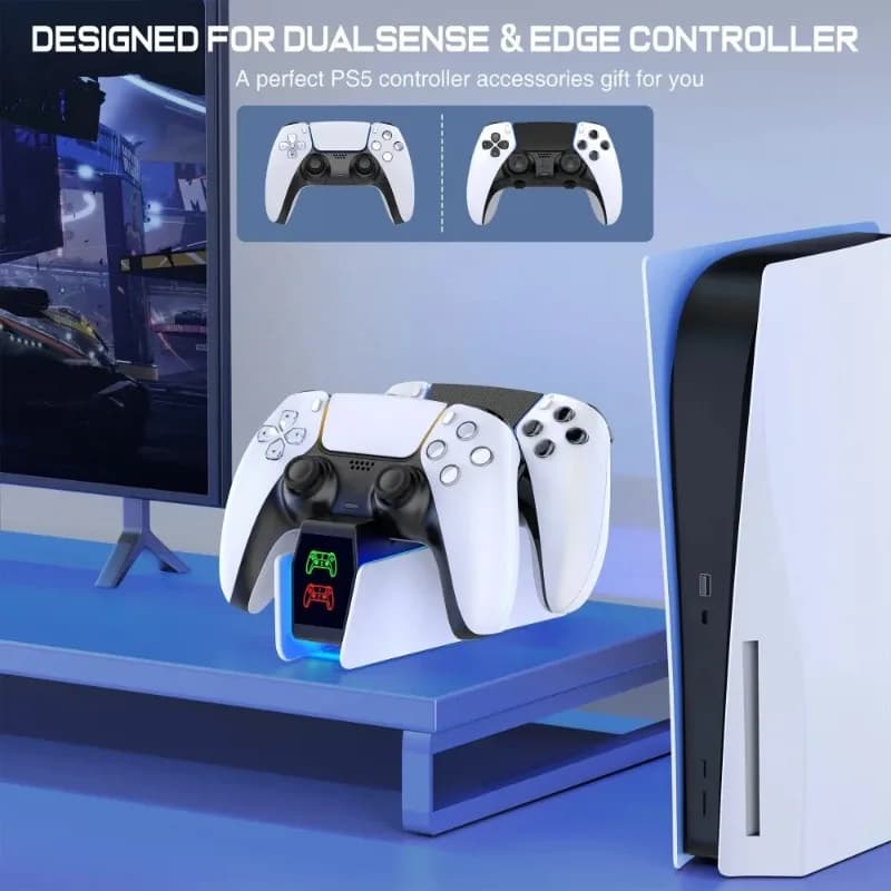 Per staffa dock di ricarica per controller PS5 Stazione di ricarica per controller RGB Ricarica doppia rapida per accessori per console di gioco Sony