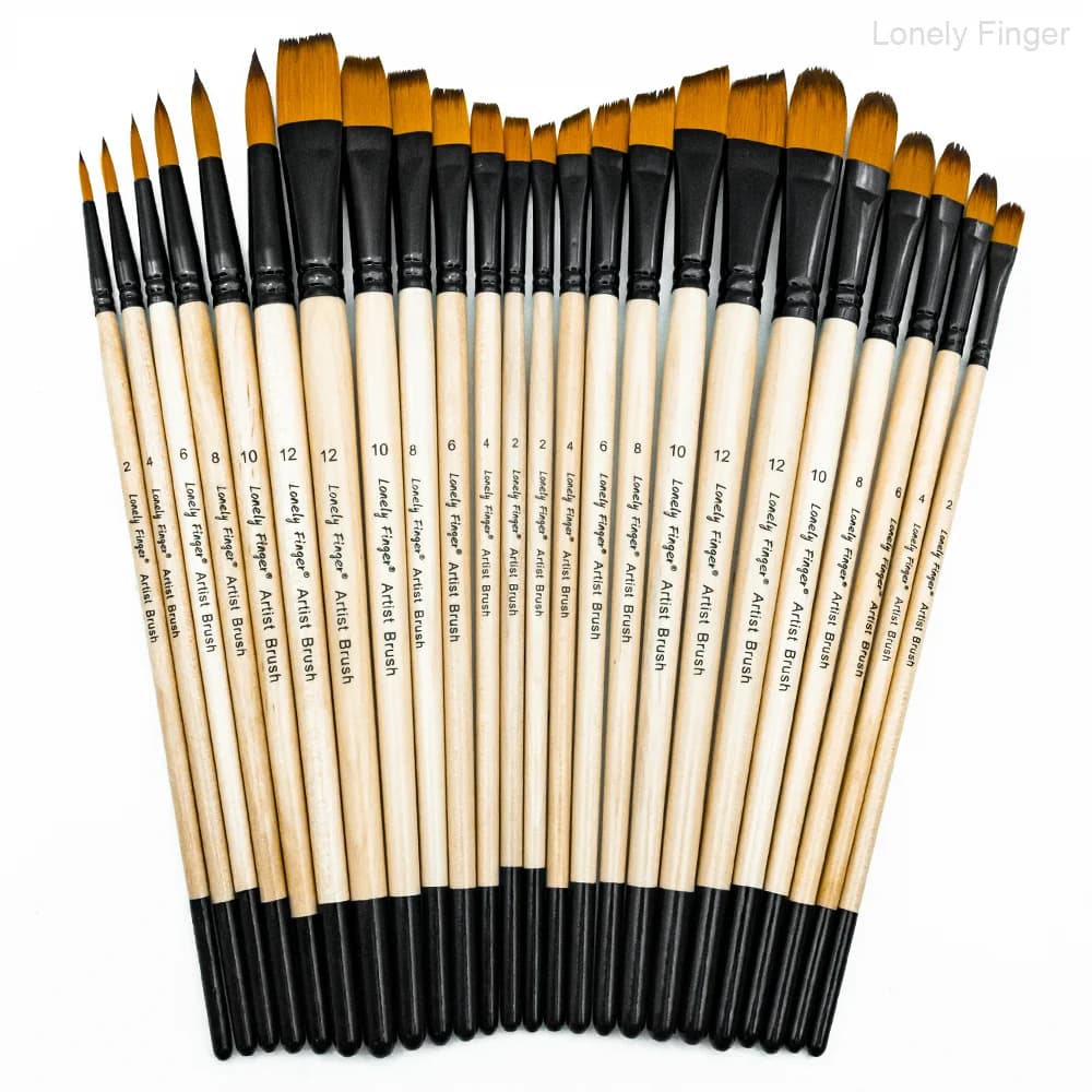 6pcs Paint Brushes Set for Acrylic Painting, Oil Watercolor Acrylic Paint Brush, Artist Paintbrushes for Body Face Rock