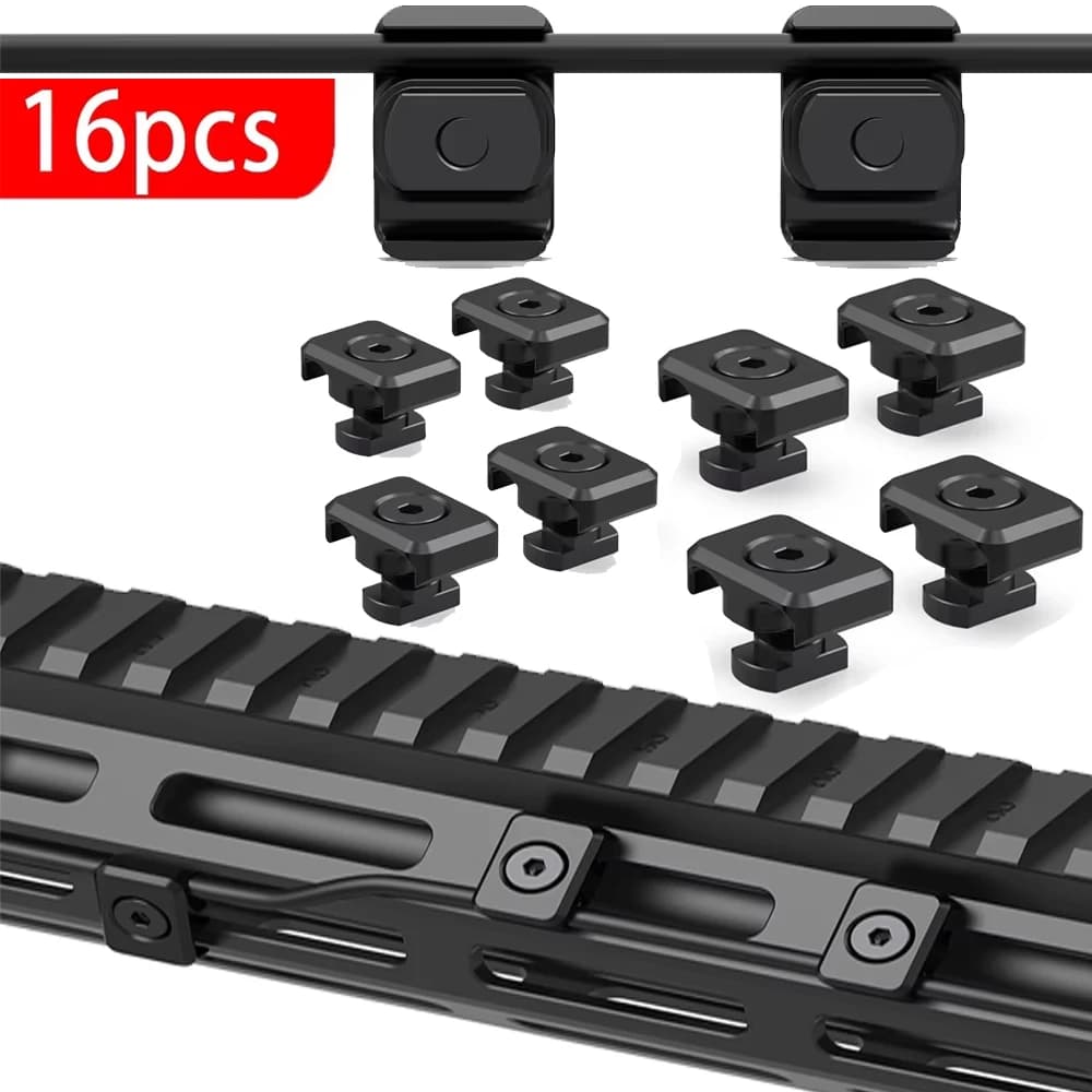 8-16 Pezzi Guide per Cavi Interruttore a Pressione Compatibili con Sistema M-LOK, Clip per Gestione Cavi Torcia e Laser con Sistema M-LOK
