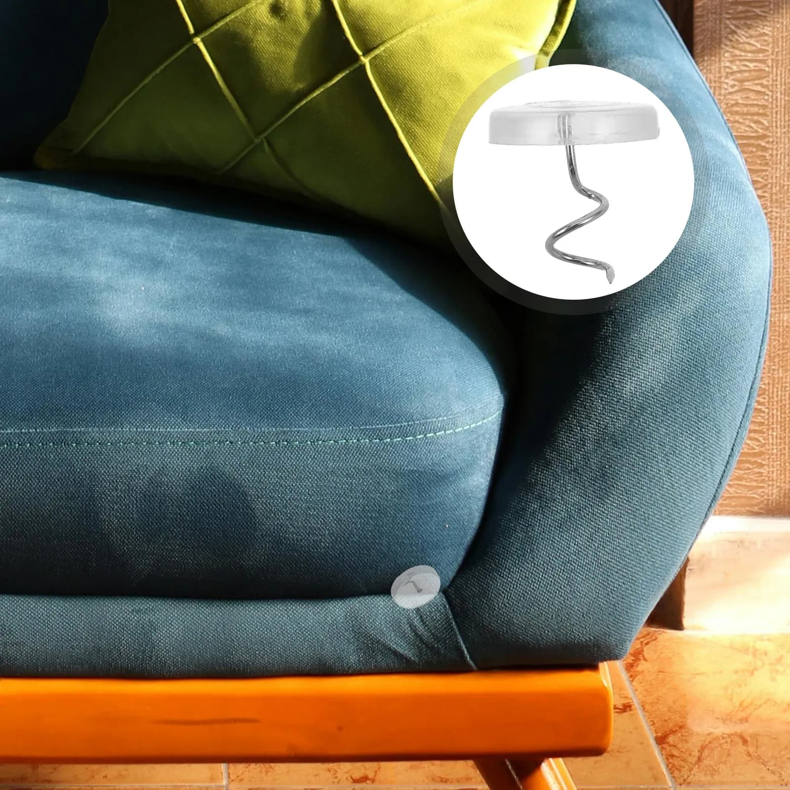 100 Pezzi Perni per Tappezzeria, Chiodini a Torsione per Gonne Letto, Fissaggi per Tappezzeria per Lenzuola, Copridivani, Coperture per Mobili