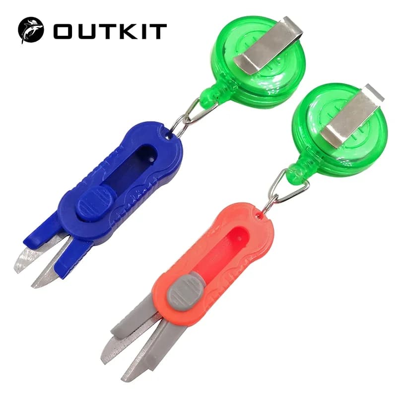 OUTKIT 1 pcs Mini Flexible Scissors Fishing Line Cutter Nylon Coal Wire Cutting Line scissors clippers Fishing Equipment Rectangular Tool