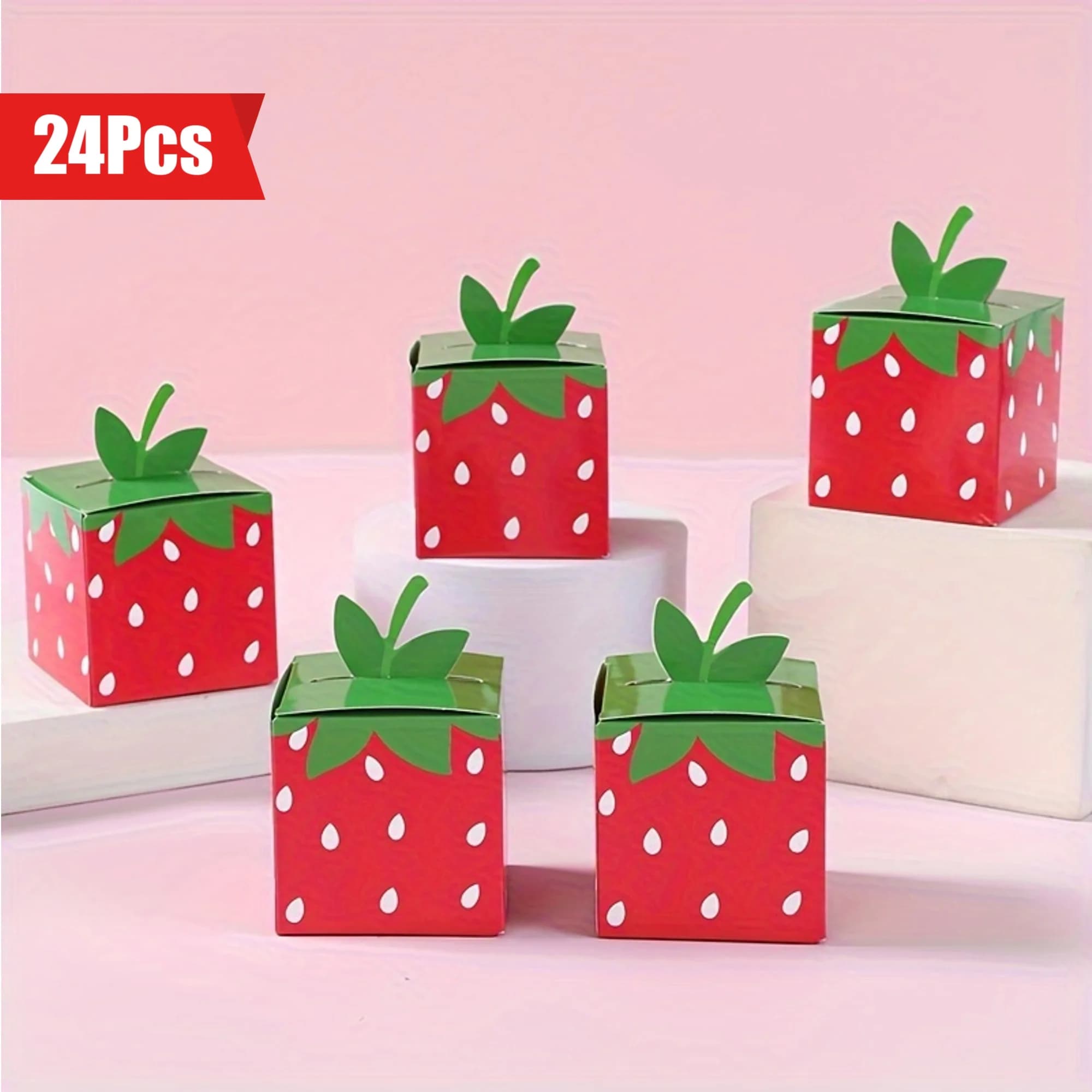 12/24PCS Frutta Dolce Fragola Tema Biscotto di Carta Scatola di Caramelle Scatole di Imballaggio Regalo per I Bambini Compleanno Baby Shower Festa di Nozze Deco