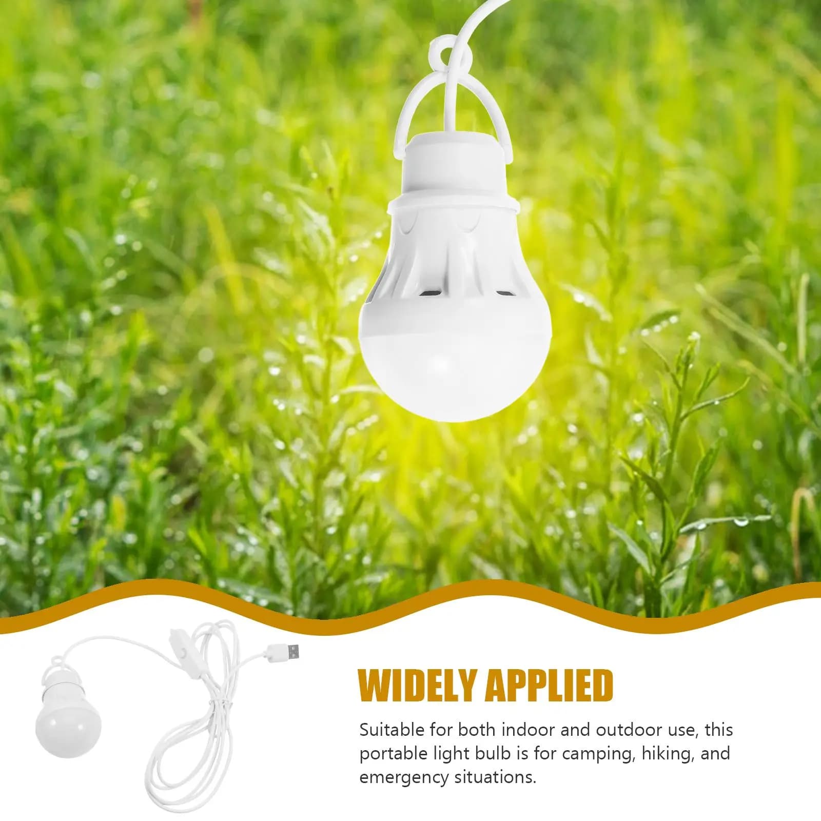Lampadina USB Ricaricabile a Basso Voltaggio, Luce LED Portatile per Emergenze, Campeggio, Tenda, Mini Lampada Notturna LED