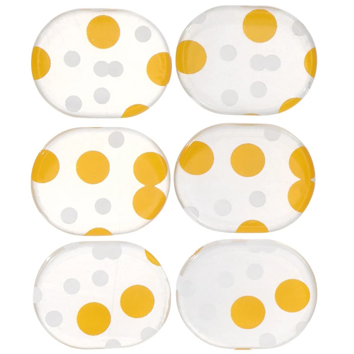 6 Pezzi Cuscinetti in Gel di Silicone Autoadesivi per Tamburo, Tappetino Mute per Rullante, Riduzione dei Suoni e dei Sovrattoni, Ammortizzazione Percussioni, Punti Gialli