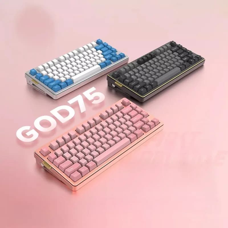 Tastiera Meccanica GOD75 Personalizzata, Cablata, Monomodale, in Alluminio CNC, Ergonomica per Gaming e Ufficio, Kit DIY, Regalo