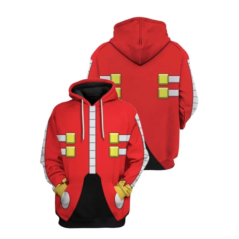 2025 New Dr. Eggman Costume Cosplay Man Hoodie Adult Sweatshirt Woman Casual Hoodie Pullover Hoodie Streetwear Top ★ ☆