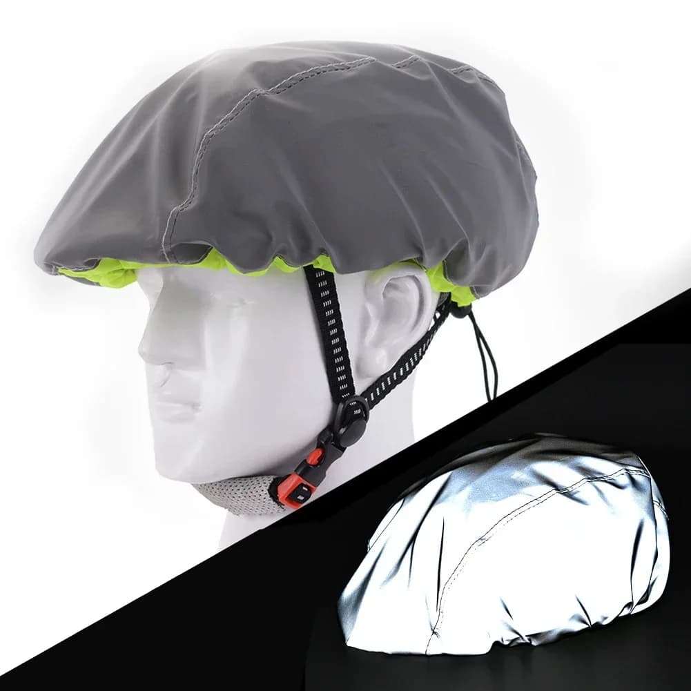 Casco da bicicletta Copertura impermeabile Riflettente di sicurezza Ciclismo MTB Casco da bici da strada Copertura antipioggia Copertura di protezione con regolazione elastica