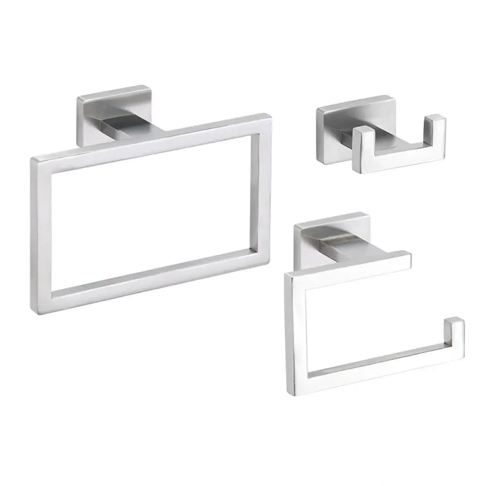 Set di Accessori per Bagno in Acciaio Inox Nero e Oro, Porta Asciugamani, Porta Rotolo, Anello Portasciugamani, Gancio Appendiabiti da Parete, 3 Pezzi Personalizzabili