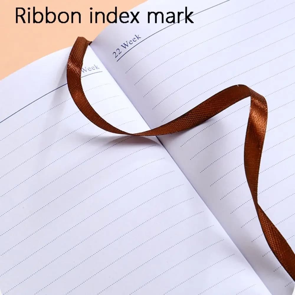A5 Sketchbook 2025 Planner Notebooks 312 Pages Leather Surface Schedule Journals Notepad 5 Colors Diary Writing Pads Stationery