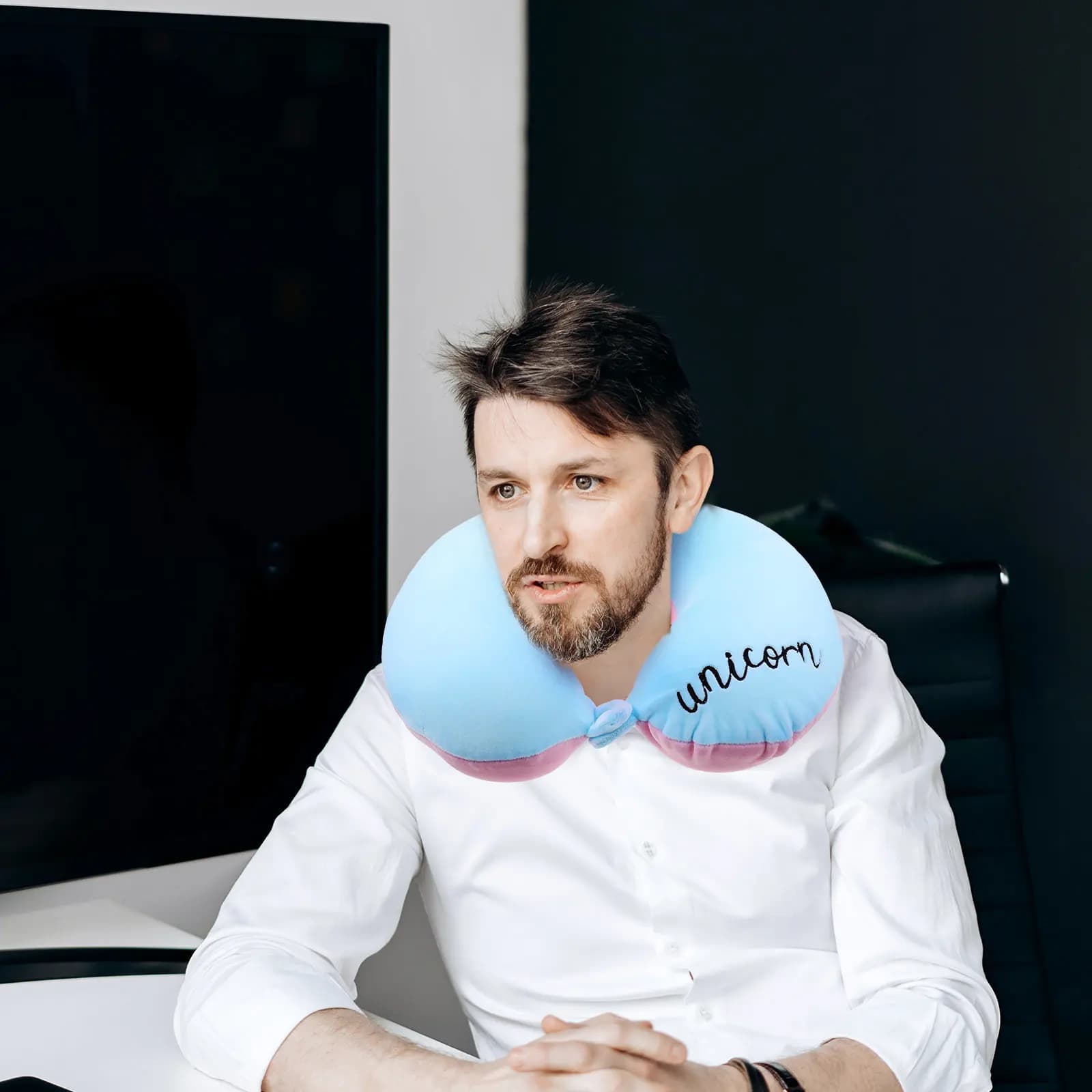 Cuscino da Viaggio a Forma di Unicorno, Morbido e Confortevole Supporto Cervicale per Aereo, Auto, Ufficio, Pisolino, Cuscino Portatile per il Collo