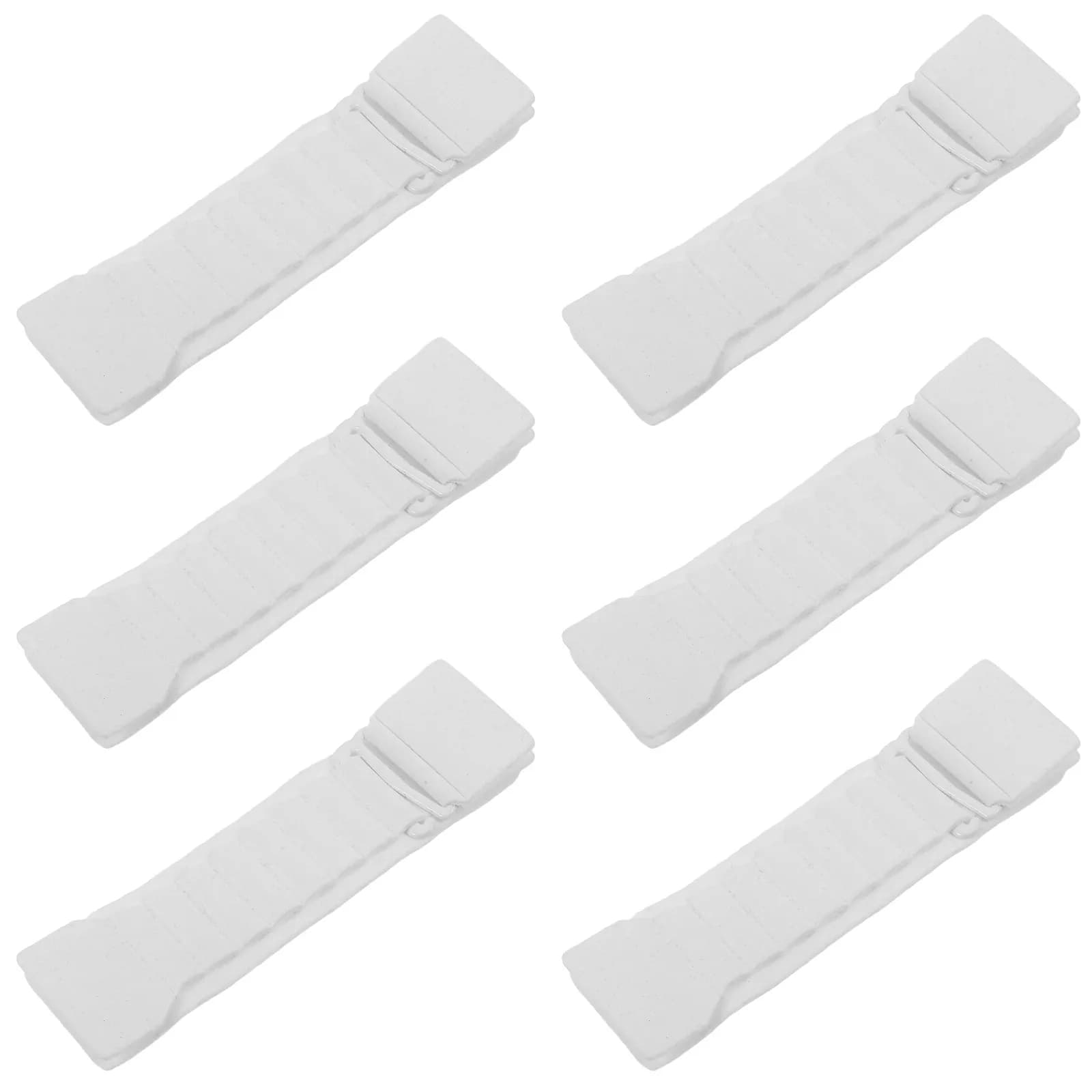 6Pcs Bra Buckle Extender White 8-Hole Adjustable Elastic Bra Extension for Sports Bras Racerback Yoga Running Swimsuit Back