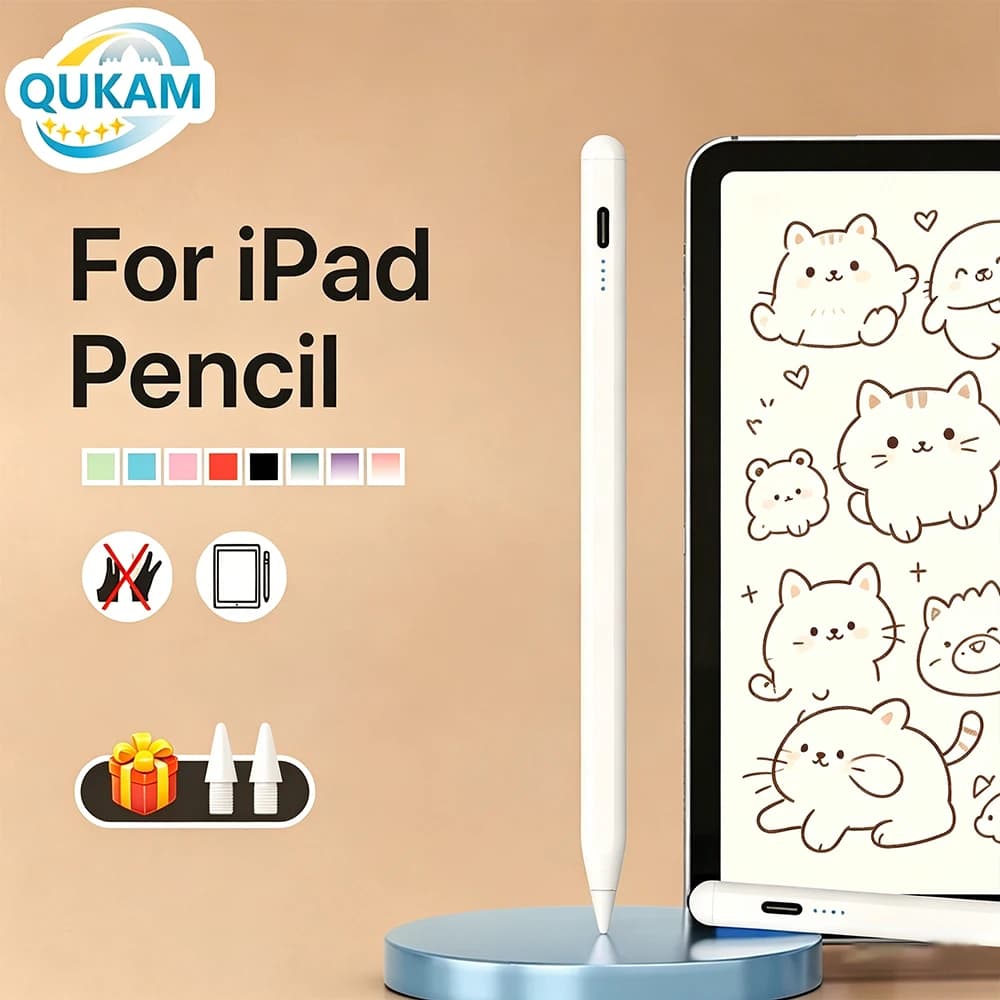 Nuova Penna Stilo Leggera per Disegno per iPad 2025 A16 Air 6 M2 Pro 13 11 12.9 Air 5 4 10.9 10a/9a Gen con Riconoscimento del Palmo