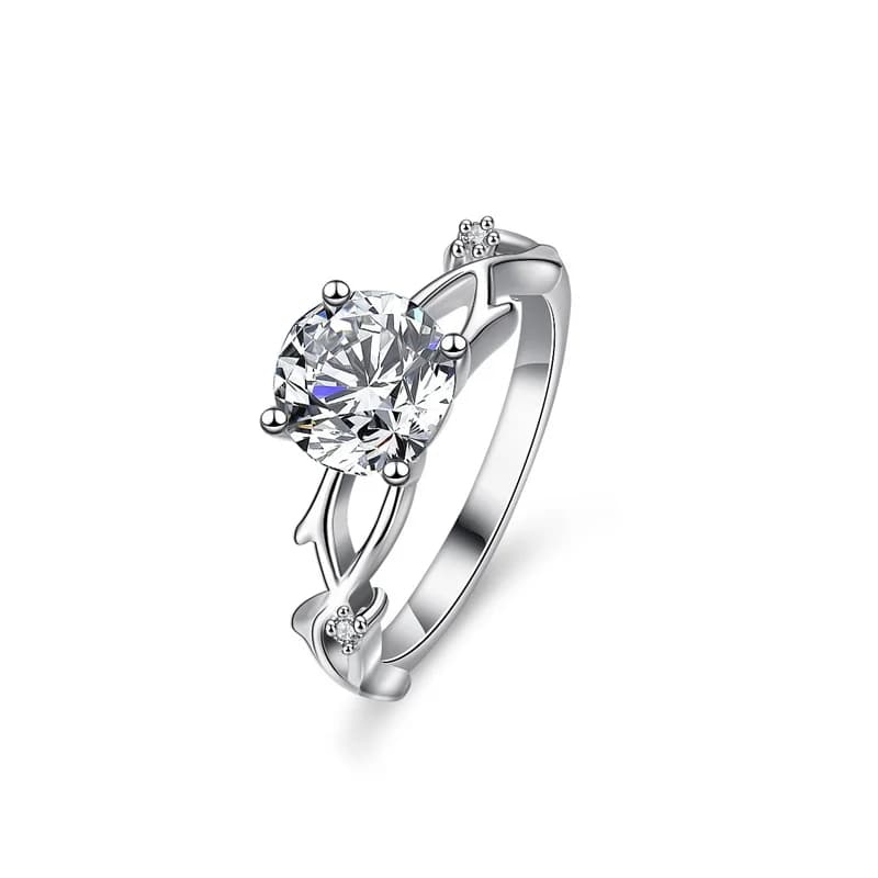 KM209 Lefei Fashion Trendy Luxury Classic Diamond-set Color D Moissanite Fine Vine Branch Ring per le donne argento 925 gioielli regalo