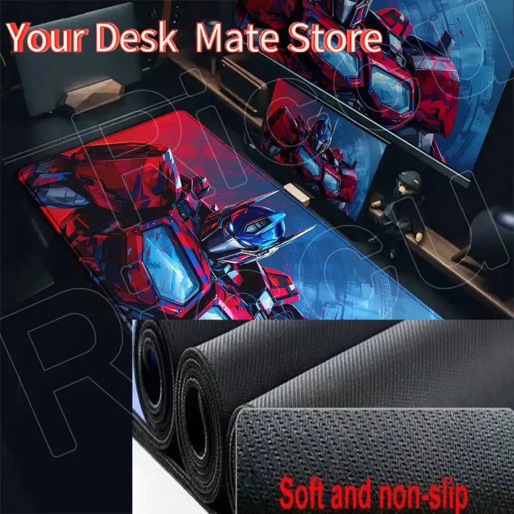 New Cool Wallpaper Transformers Mouse Pad PC Accessori da gioco per computer Tappetino per mouse per laptop antiscivolo Optimus Prime Tappetini da scrivania Tappeto