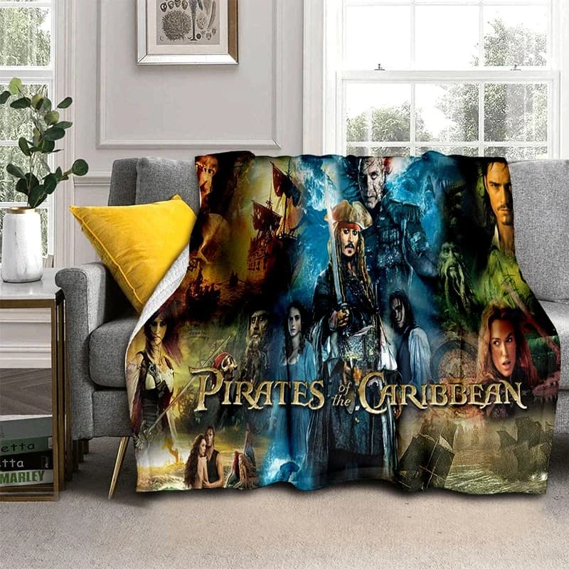 2025 Nuovo Jack Johnny Depp Pirati dei Caraibi Regalo Coperta di flanella, Coperta da tiro Comoda coperta per letti Divano Casa