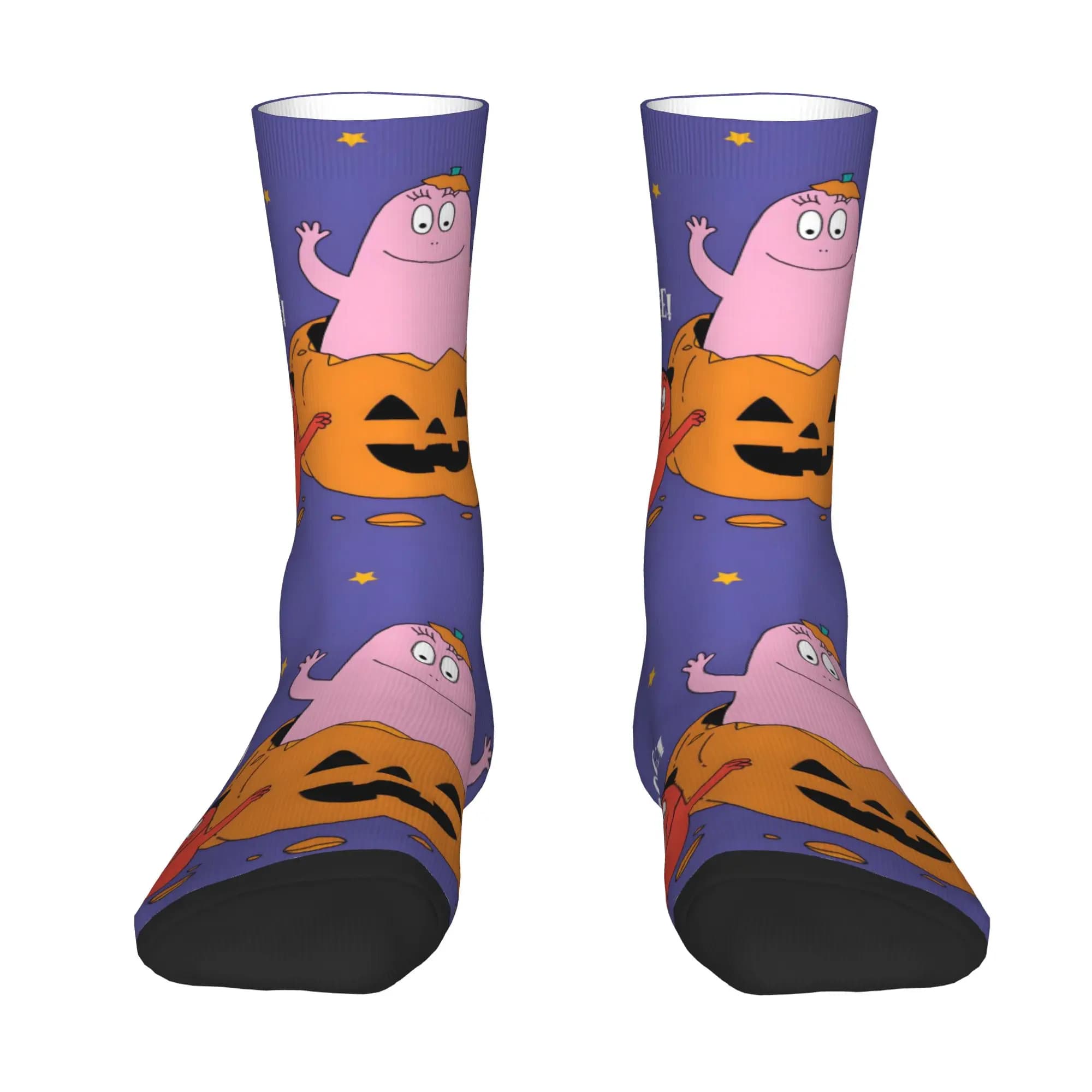 Custom Funny Cartoon Barbapapa Wallpaper Dress Socks Men Women Warm Funny Novelty Crew Socks