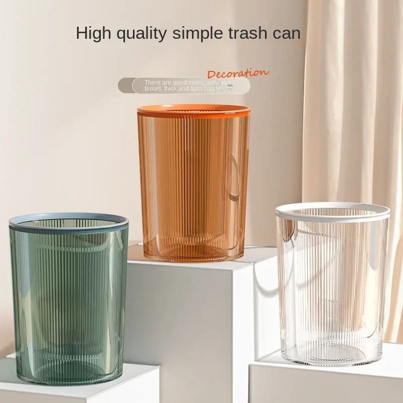 Nuovo cestino creativo per la casa, soggiorno, camera da letto, cucina, bagno, con anello di pressione, cestino di carta trasparente, contenitore per compost