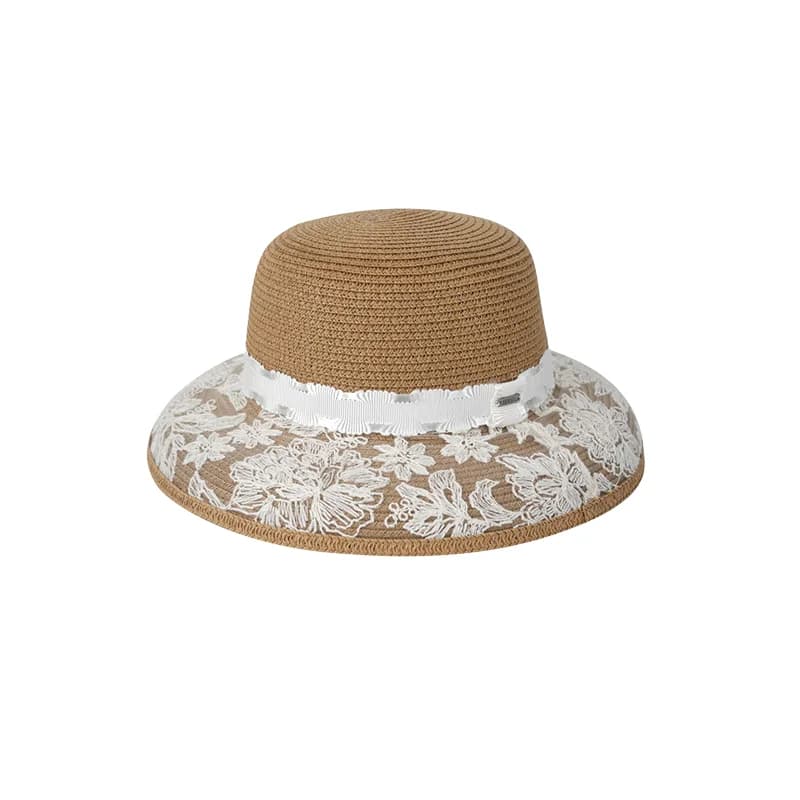 Nuovo Cappello a Rete Floreale con Protezione Solare, Tesa Larga, Parte Superiore Staccabile, Berretto Parasole, Cappello da Pescatore, Protezione Solare da Spiaggia