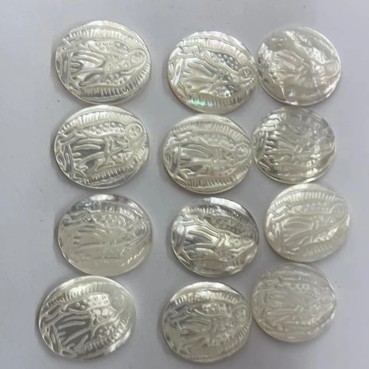 Natural Freshwater Oval Shell Pendants with Exquisite Intricate Carvings Premium Loose Beads for Handmade Necklaces and Earrings