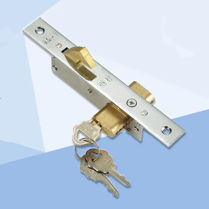 Serratura a gancio per porta Serratura per porta scorrevole Serratura di sicurezza sostitutiva con chiavi per accessori per balcone da cucina per spessore porta 30-42 mm