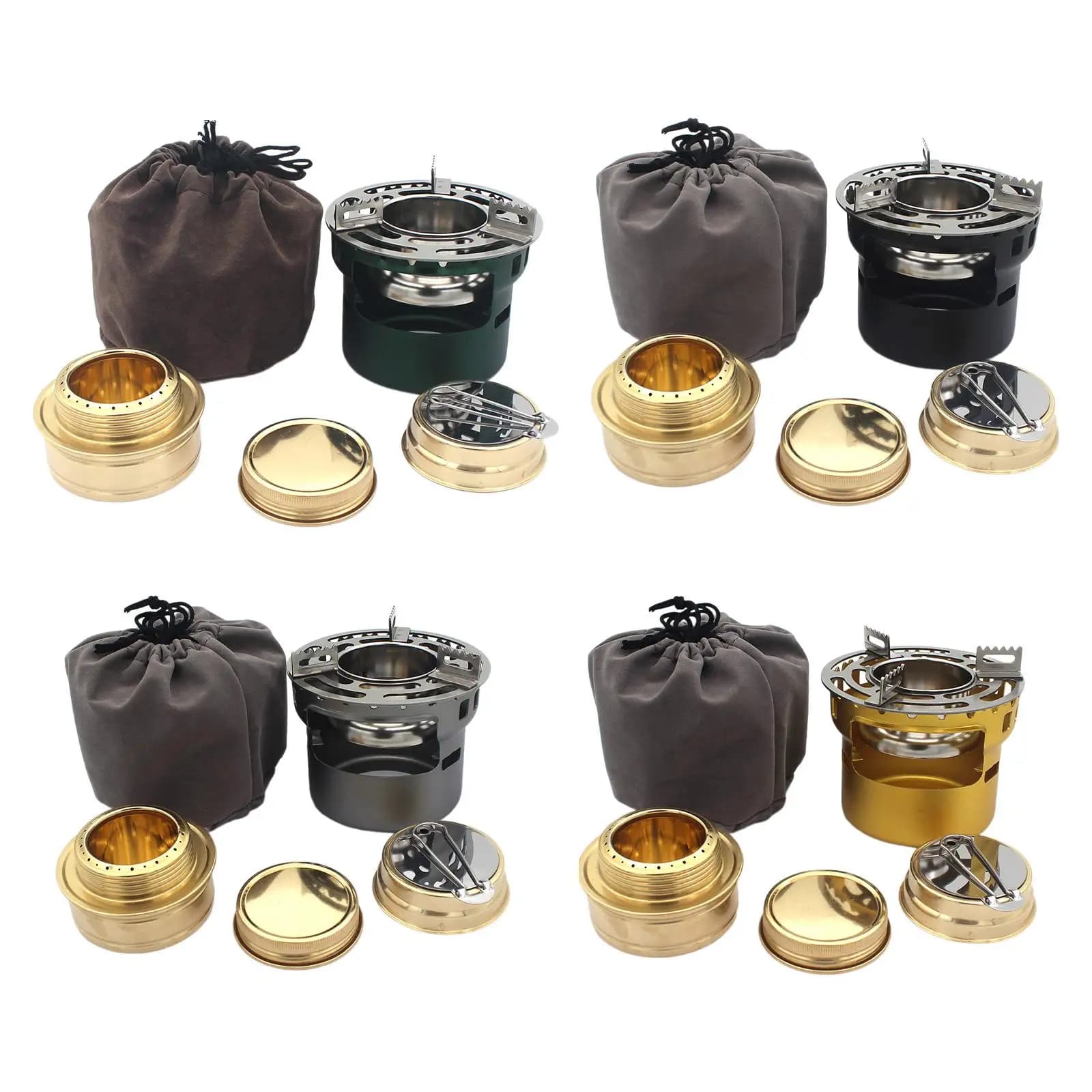 Stable Alcohol Stove with Support, Portable Camping Stove, Pot Holder, Alcohol Stove for Open Kitchen, Travel, Camping, BBQ