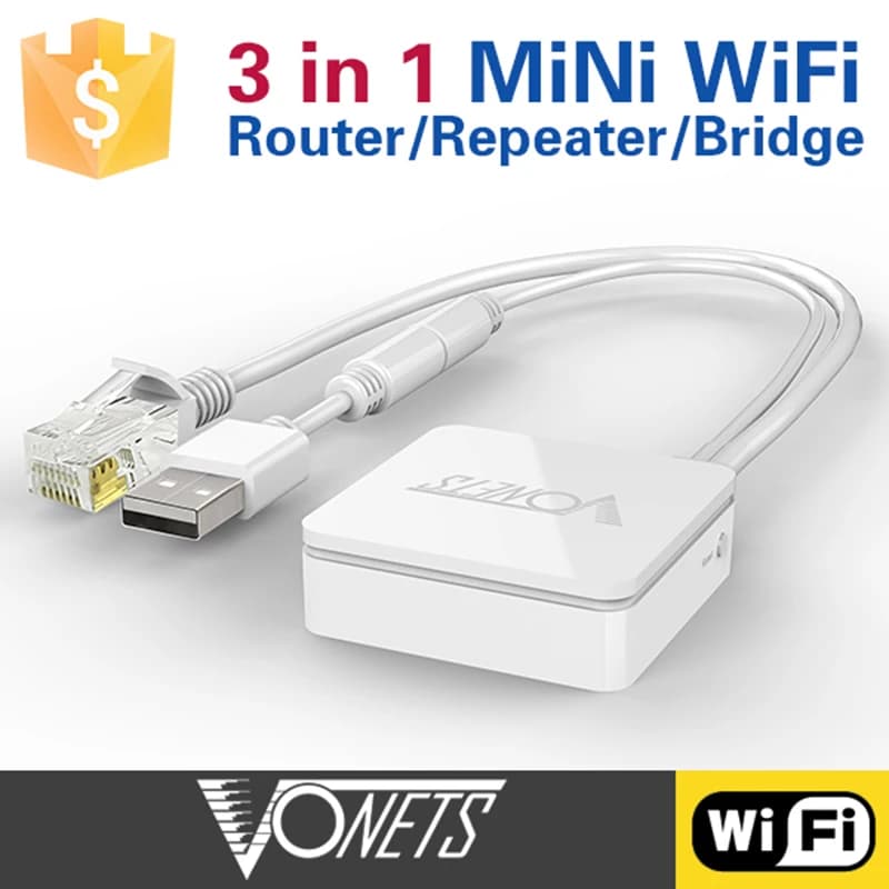 Vonets VAR11N-300 MINI WiFi Wireless Networking Router & Bridge Router Wifi Repeater with 1 WAN/1 LAN AP