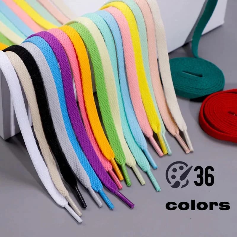 1 paio Nozioni di base classiche AF1 Lacci piatti Sneakers Lacci per scarpe Scarpe di tela Lacci per scarpe da basket Colore bianco nero Accessori per scarpe