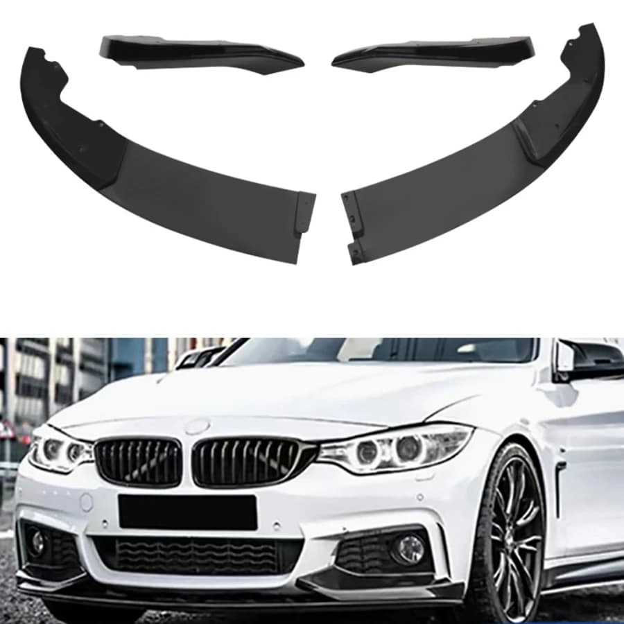 For BMW 4 serie F32 F33 F36 Bright Black Car Front Bumper Lip Front lip glossy black Diffuser Front Chin Spoiler Body Kit