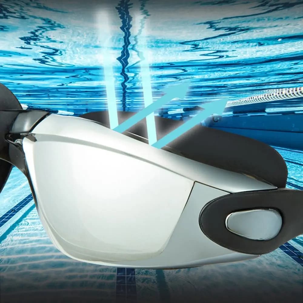 Adult Swimwear Anti-fog Set Silicone Swimming Head with Adjustable UV Protection Unisex Electroplated Flat Glasses Waterproof
