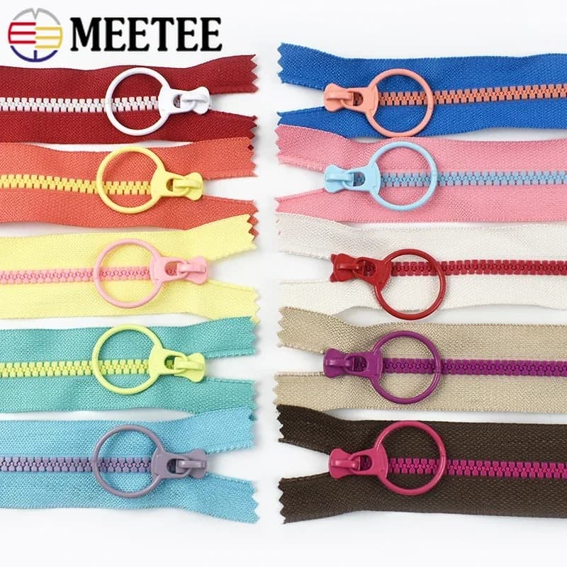 2/5/10 pezzi 3 # Cerniere in resina Tasca per borsa 15-40 cm Chiusura con cerniera ravvicinata Indumento Sostituisci Estrattore di zip O Ring Chiusura Zip Accessori per cucire