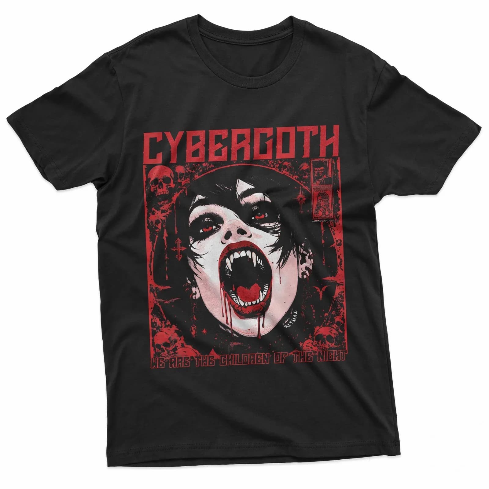 T-shirt Cybergoth Dark Manga Anime Gothic Vampire Alternative