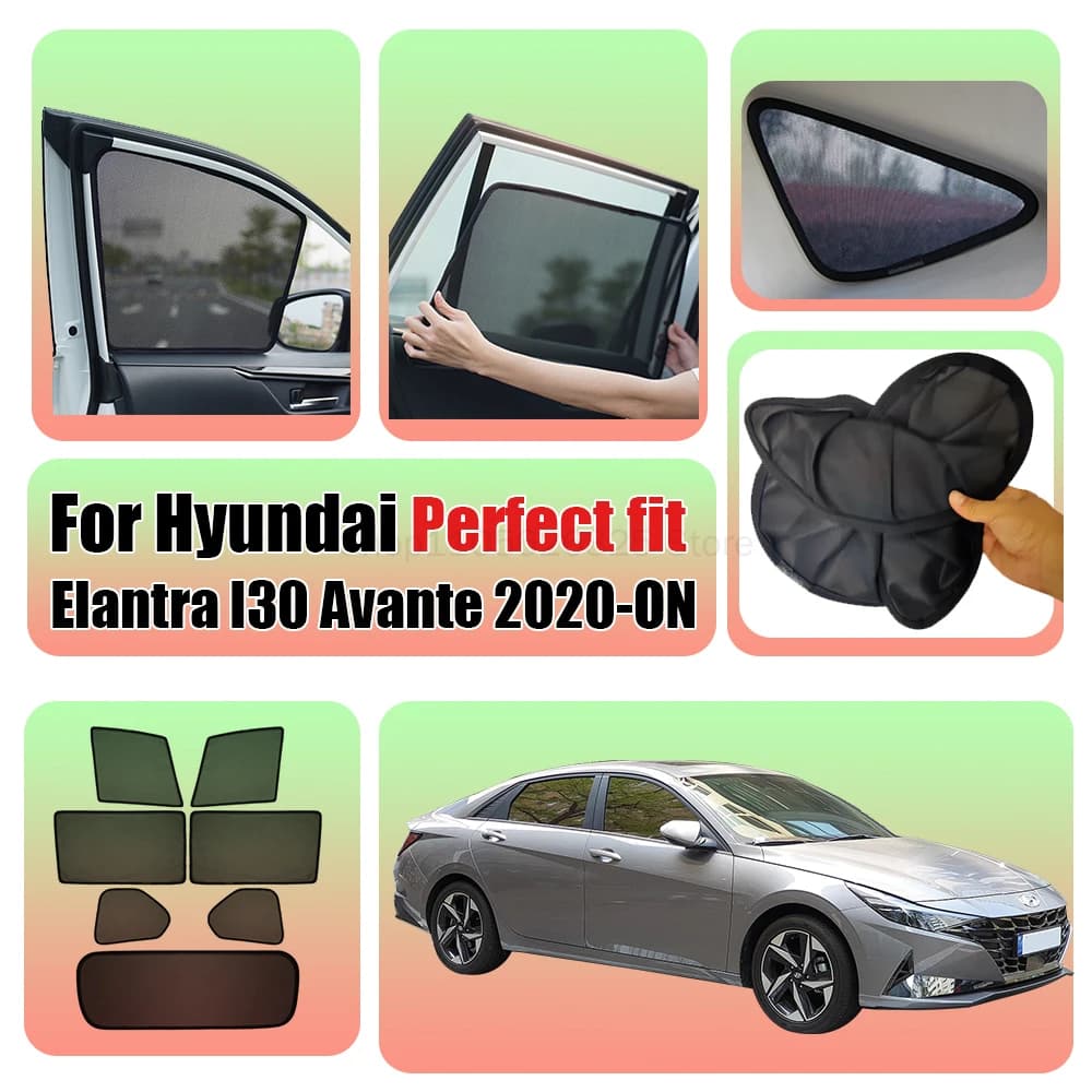 For Hyundai Elantra I30 Avante CN7 2020-ON Car Front Shield Window SunShade Windshield Rear Side Window Curtain Sun Shade Visor