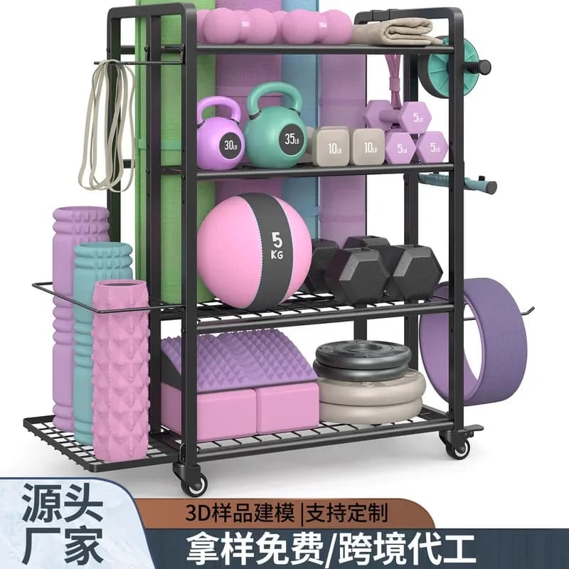 Universal Home Gym Equipment Storage Rack Heavy Duty Yoga Mat Organizer Stand for Dumbbell Weight Plate Kettlebell