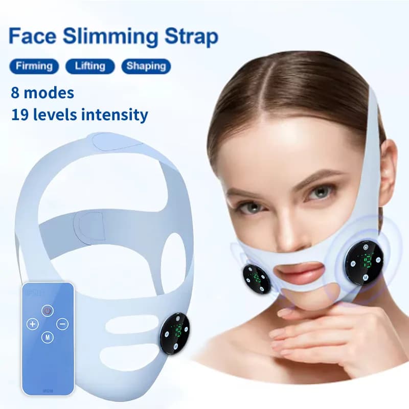 Electric Face Slimming Bandage V Line Chin Strap Facial Shaping Massager Edema Removal Mask V Line Lift Up Belt