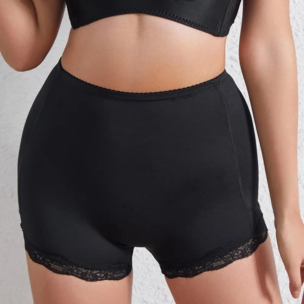 Comfortable Pants Women Safety Underwear Mid-rise Enhancing Shorts High Elasticity Tight Fit Bottoms Solid Color Fake Ass Design