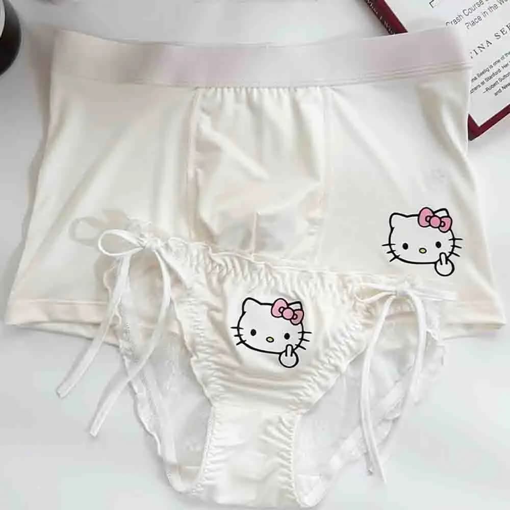 Intimo Hello Kitty per Uomo e Donna, Sexy Mutande in Pizzo a Vita Bassa, Comode e alla Moda, Stile Anime, Slip Triangolari 2025