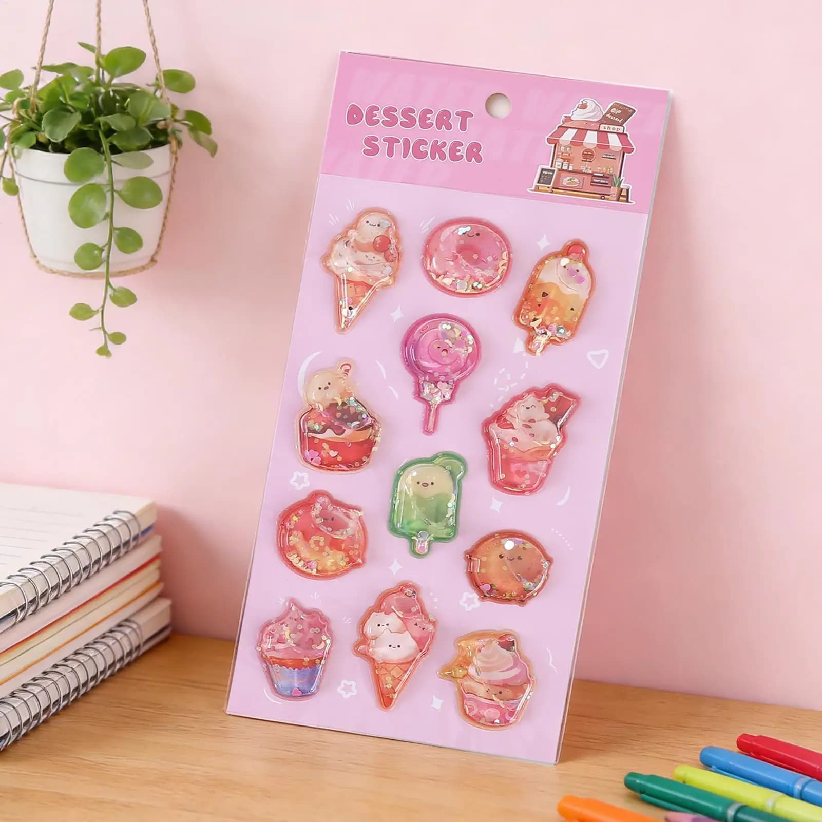 Adesivi 3D in Rilievo Assortiti Adorabili Mini Hamburger Cartoni Animati per Ragazzi Ragazze Bambini Adolescenti Studenti Laptop