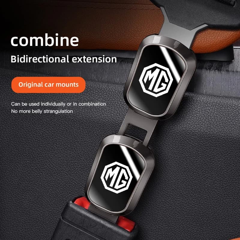 For MG Exclusive Zinc Alloy Shoulder Seat Belt Extend Button Wear-resistant Safety Extension Buckle Car Interior Decor Parts