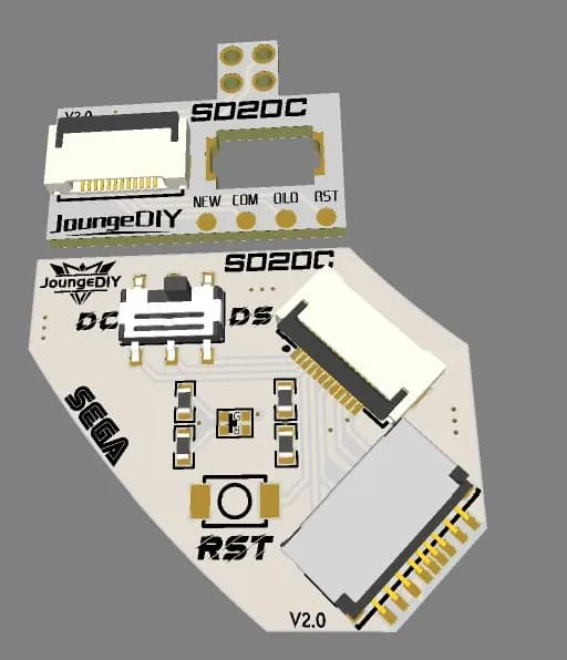 Kit caricatore SD Dreamcast SDL - Soluzione esterna senza disco con interruttore BIOS e pulsante di riavvio, compatibile con mod HDD