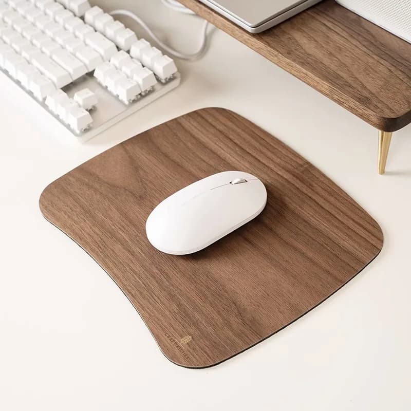 Tappetino per mouse MIFUNY in legno massello personalizzato in sughero di noce addensato semplice tappetino per mouse ergonomico per computer a forma di animale bloccato a colori in legno