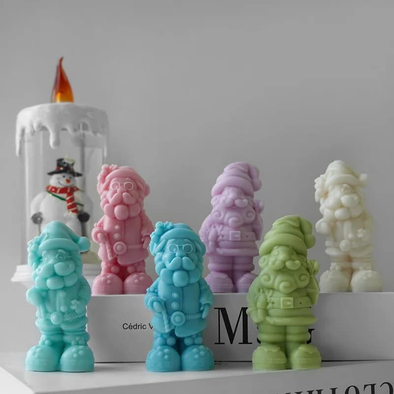 Babbo Natale Aroma Candela Stampo in silicone Fai da te Natale Cemento Gesso Pittura Ornamenti Stampi Decorazione creativa Artigianato Creazione