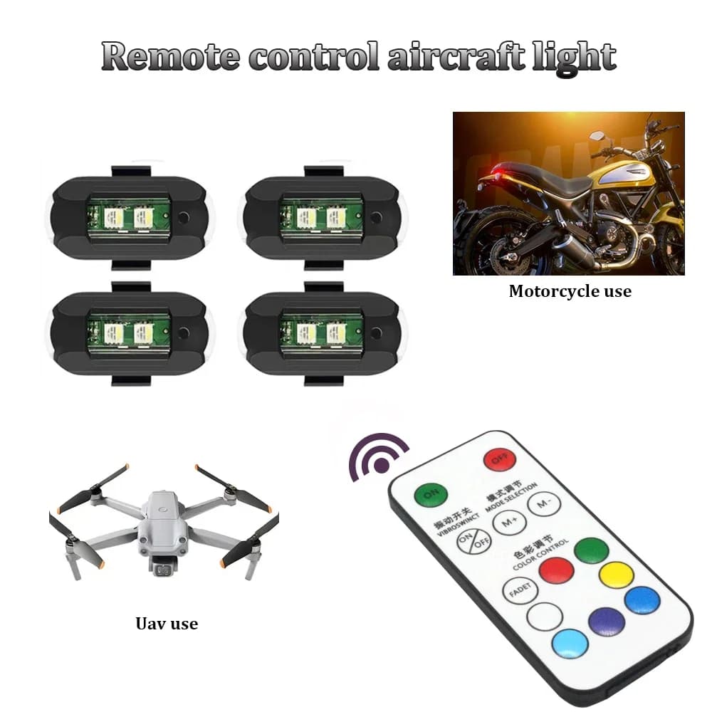 1 pz Remote LED RGB Anti-collisione spia magnetica Mini luce di segnalazione Drone luce stroboscopica 7 indicatore di colore lampada moto