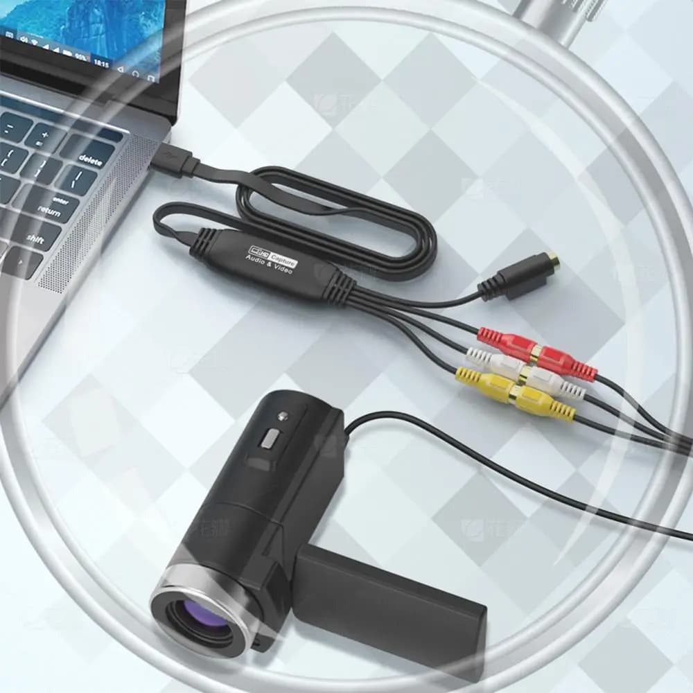 USB Video Capture Card VHS TV DVD VCR Audio Capture Adapter Card RCA To USB Video Converter for /PC