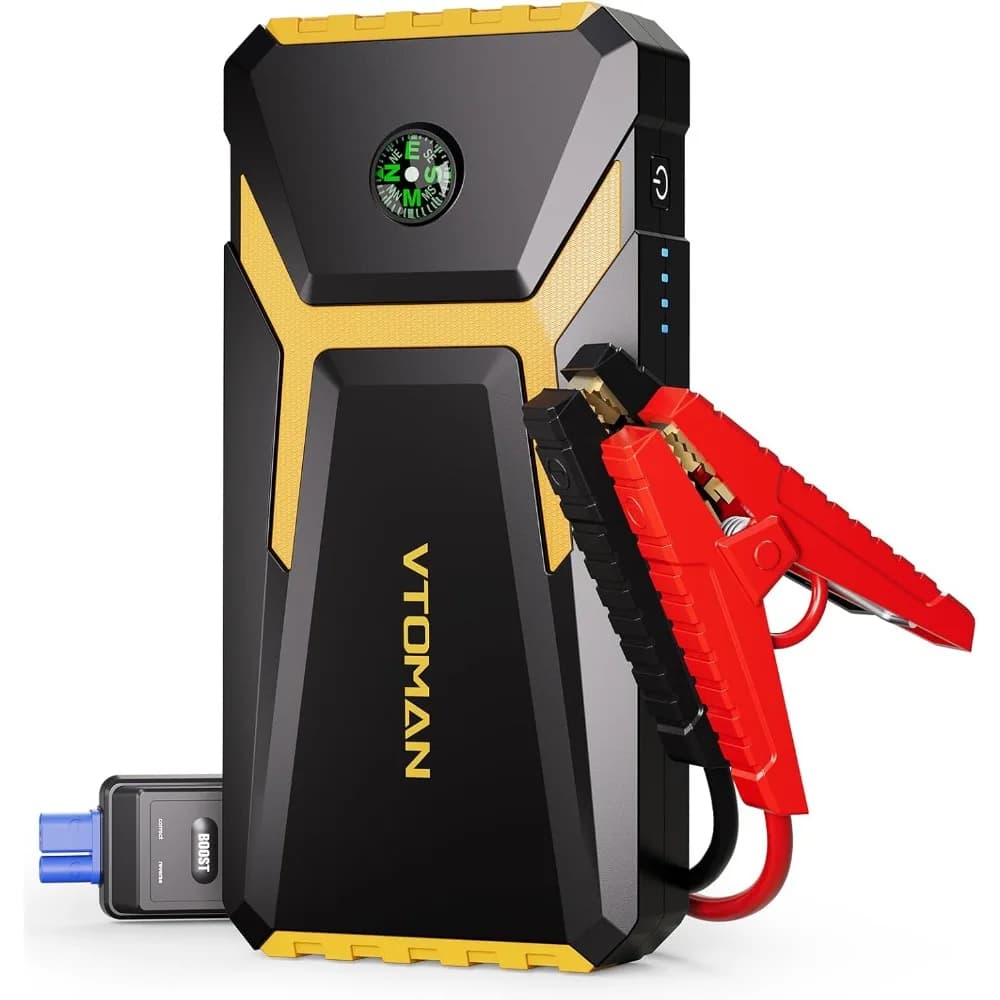 VTOMAN V6 Pro Avviatore di emergenza, avviamento a ponticello per batteria per auto 2000A portatile per motori diesel a gas/5 litri da 7 litri, scatola di emergenza, avvio automatico di emergenza da 12 V