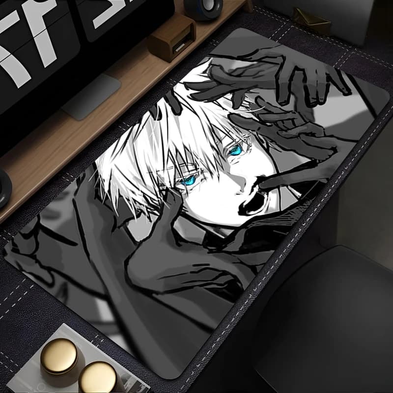 Articoli per la casa Tappetino per mouse in gomma Gaming Jujutsu Kaisen Gojo Tappetino per mouse Tappetino per scrivania Tappetino per tastiera per PC da gioco Tappetino per tavolo per computer morbido
