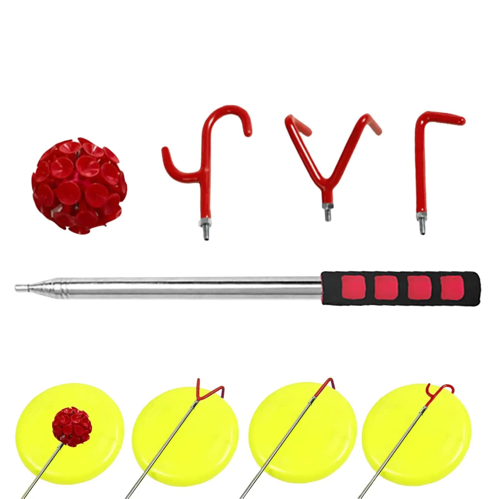 Stainless Steel Telescopic Golf Ball Retriever With Suction Cup Portable Hook Golf Pick Up Tool For Indoor Outdoor Golf Course